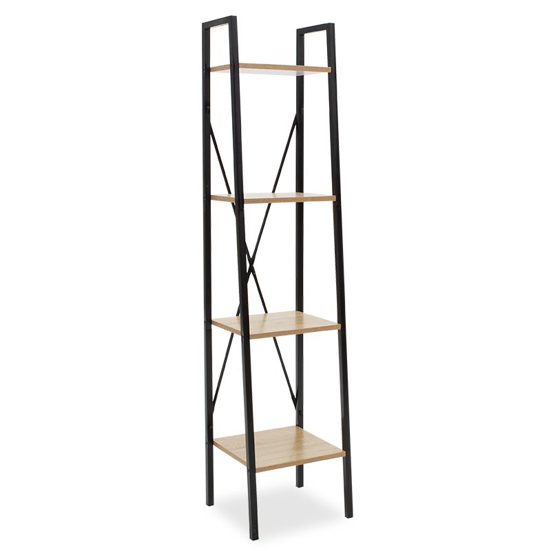 Wood and Metal Bookcase (085-000013)