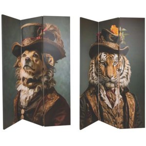 2-Sided Folding Screen "Tiger-Dog" (810-00084)